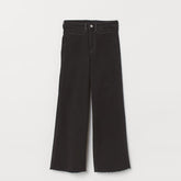 Hm high rise wide leg raw edge high ankle faded black  jeans for women